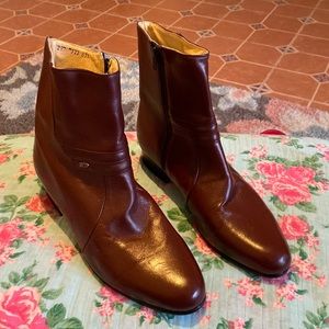 BESSERRO Cognac Leather Ankle Boots